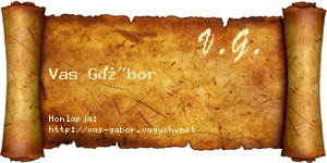 Vas Gábor névjegykártya